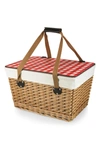Picnic Time Red Canasta Grande Wicker Basket In Red/white Gingham