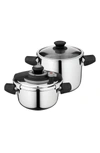 Berghoff International Vita 18/10 Ss 4-piece Pressure Cooker Set In Multi