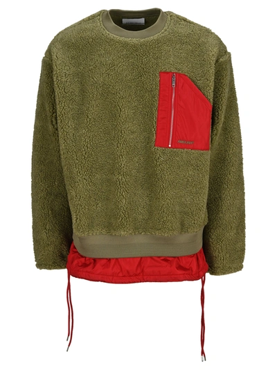 Ambush Khaki Wool Fleece Sweatshirt In Green