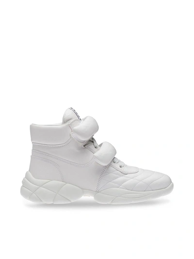 Miu Miu 20mm Leather High-top Sneakers In White