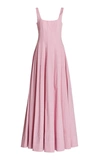 Staud Women's Wells Pleated Cotton-blend Maxi Dress In Pink