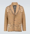 Alanui Bandana-print Jacquard Knitted Cardigan In 米色