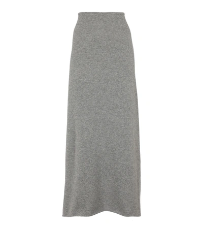 Totême Cashmere Knitted Maxi Skirt In Grey