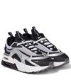 Nike Air Max Furyosa Nrg Mesh, Rubber And Metallic Faux Leather Sneakers In Silver