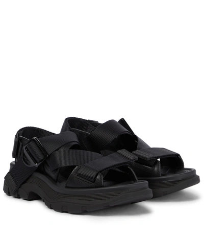 Alexander Mcqueen Black Tread Sandals