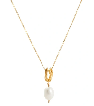 Alighieri Gold-plated The Human Nature Pearl Pendant Necklace