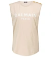 BALMAIN LOGO棉质坦克上衣,P00581990