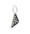 Prada Symbole Logo Sterling Silver Single Earring In Black
