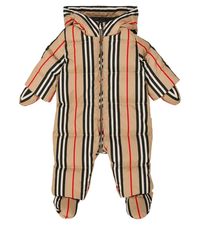 Burberry Archive Check Onesie In 米色
