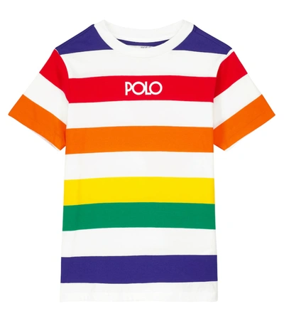 Polo Ralph Lauren Kids' Striped Cotton T-shirt In 彩色