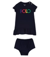 Polo Ralph Lauren Baby Dress And Bloomers Set In 蓝色