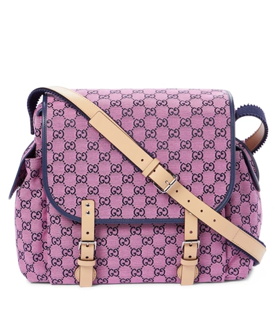 Gucci Baby Gg Canvas Changing Bag And Mat Set In 粉红色