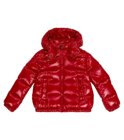 Moncler Babies' Padded Quilted Hooded Down Jacket In Red