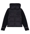 Moncler Knit-sleeve Down Jacket In 蓝色