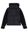 Moncler Knit-sleeve Down Jacket In 蓝色