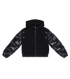 Moncler Zipped Cotton-blend Hoodie In 蓝色