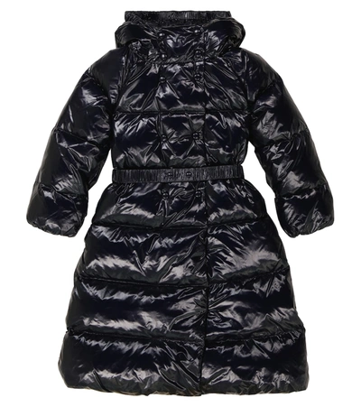 Emporio Armani Teen Embossed-logo Padded Coat In Black