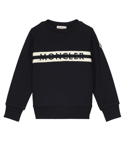 Moncler Kids' Logo Sweater In Blue
