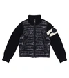 MONCLER QUILTED DOWN AND WOOL-BLEND CARDIGAN,P00590018