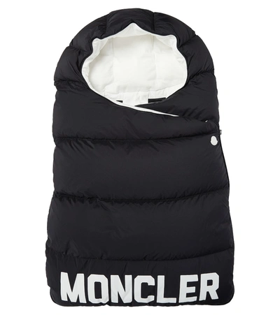 Moncler Babies' Logo-print Quilted Sleep Bag In Black
