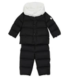 MONCLER BABY GUROSHE QUILTED DOWN SNOWSUIT,P00590058