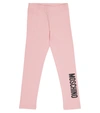 MOSCHINO LOGO STRETCH-COTTON LEGGINGS,P00592078