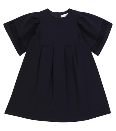 Chloé Lace-trim Cotton Dress (2-14 Years) In Navy