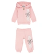 Moschino Baby Teddy Hoodie And Sweatpants Set In Pink