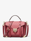 MICHAEL KORS MANHATTAN MEDIUM LEATHER AND LOGO SATCHEL