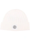 Stone Island Logo Patch Beanie In Neutral