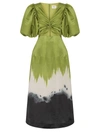 Aje Ombre Silk & Linen Midi Dress In Ombre Ink