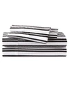 KENNETH COLE NEW YORK BREATHE EASY CLASSIC TICKING STRIPE 4-PIECE QUEEN SHEET SET BEDDING
