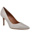 Calvin Klein Women's Gayle Pointy Toe Pumps Women's Shoes In Light Gray Ash Patent