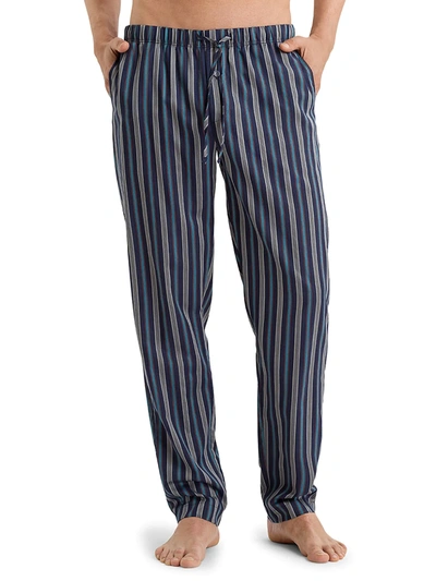 Hanro Night & Day Striped Cotton Pyjama Trousers In Warm Earth Stripe