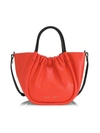 Proenza Schouler Small Ruched Leather Tote In Tangerine Tango