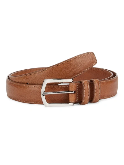 Saks Fifth Avenue Collection Glazed Calf Leather Belt In Light Brown