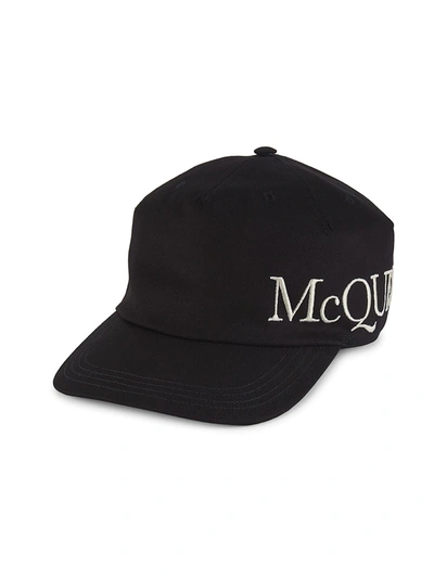 Alexander Mcqueen Oversized Logo Hat In Ivory Black