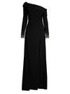 Mac Duggal Women's Embellished Cuff One-shoulder Gown In Black Multi