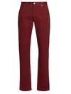 Saks Fifth Avenue Collection Five-pocket Cotton-stretch Pants In Burgundy