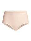 Chantelle High-waist Lace-trimmed Brief In Nude Blush