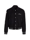 Amiri Man Jacket Black Size 42 Polyester, Cotton, Rayon, Polyurethane, Ovine Leather In Black