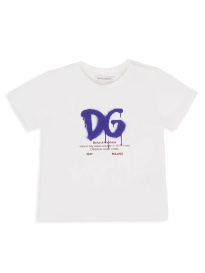 Dolce & Gabbana Babies' Graffiti-print Cotton T-shirt In White