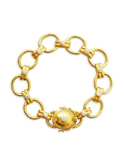Elizabeth Locke Women's Hammered 19k Yellow Gold & Diamond Celtic-link Bracelet