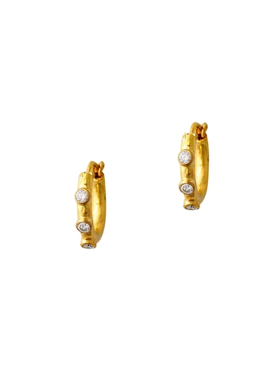 Elizabeth Locke Women's 19k Yellow Gold & Diamond Hoop Earrings