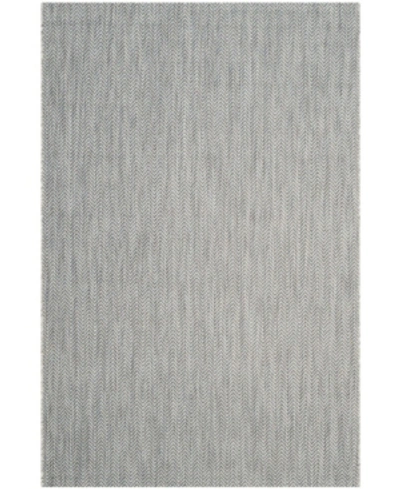 Safavieh Courtyard Cy8022 Gray And Navy 5'3" X 5'3" Sisal Weave Square Outdoor Area Rug
