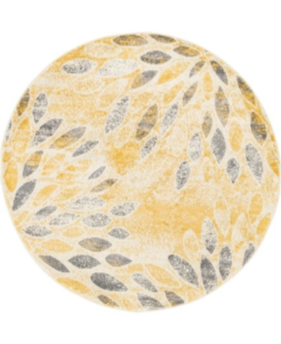 Bridgeport Home Clarendon Cla-04 5' X 5' Round Area Rug In Yellow