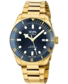 GEVRIL MEN'S YORKVILLE SWISS AUTOMATIC ION PLATING GOLD-TONE STAINLESS STEEL BRACELET WATCH 43MM