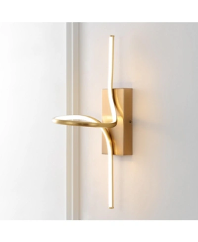 Jonathan Y Sketch 9" Minimalist Integrated Led Vanity Light Sconce In Gold-tone