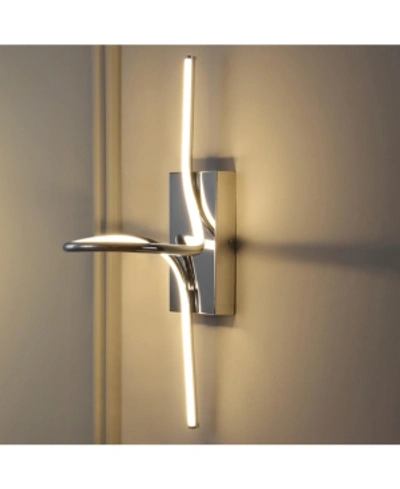 Jonathan Y Sketch 9" Minimalist Integrated Led Vanity Light Sconce In Chrome