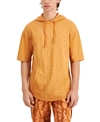 SUN + STONE MEN'S GARMENT-DYED SHORT-SLEEVE HOODIE, CREATED FOR MACY'S